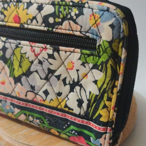 Vera Bradley Black Fantastic Floral‎ Clutch Wallet - Picture 9 of 16